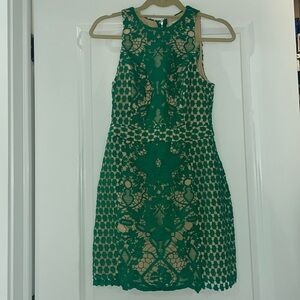 Green Lace Overlay Dress